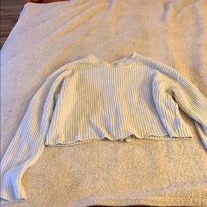 Missguided White Slightly Cropped Tie Back Sweater